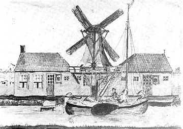 1, Molen 01110 j Het Huis Assumburg / De Assumburg (Assendelft), Tekening omstr 1850 uit de bijbel van Fam. Swart uit Nauerna, welke in 1866 naar Amerika verhuisden. | Database Nederlandse molens
