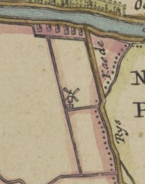 Molen 17800 Kleine Nessepolder (Zevenhuizen), kaartfragment HetHooge Heemraedtschap van Schielandt, 1684 | Database Nederlandse molens
