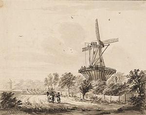 1, Molen 12839 De Gooyer (4e) (Amsterdam), Ets van: Batholomeus Barbiers | Database Nederlandse molens