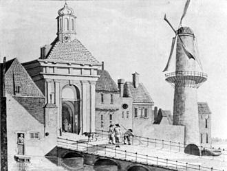 Molen 01174 b De Kameel (Schiedam), Tekening uit 1779, ingezonden door Charles Schotman | Database Nederlandse molens