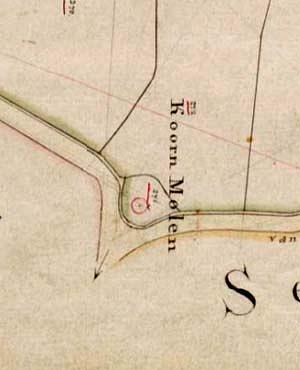 Molen 04894 a De Lelie (Koudekerke), fragment kadaster 1811-1832 | Database Nederlandse molens