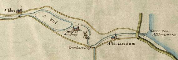 1, Molen 06500 n Polder Souburg, Souburgse Molen (Alblasserdam), uitsnede kaart, coll Hingman, inv.nr 4203 | Database Nederlandse molens