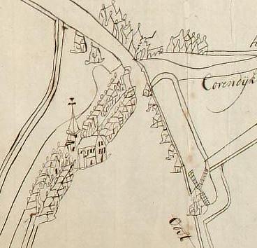 1, Molen 17358 (standerdmolen) (Goudswaard), J.Sj. Zuderveel, 1629, collectie Bodel Nijenhuis, de standerdmolen rechtsonder | Database Nederlandse molens