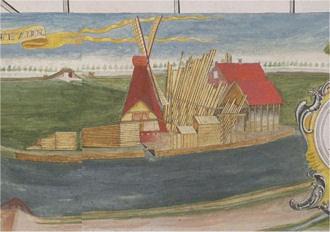 Molen 06677 y De Herder (1e) (Leiden), Fragment van een kaart anno 1778 De voormalige paltrokmolen | Database Nederlandse molens