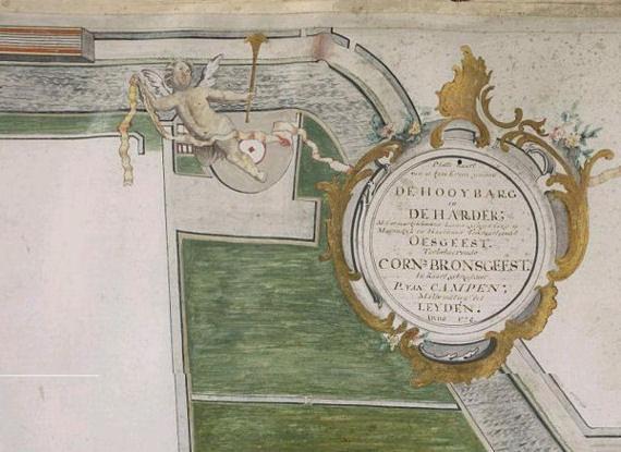 1, Molen 06677 y De Herder (1e) (Leiden), Nog een deel van een kaart uit 1778achter de engel de plattegrond (ringmuur) van de Herder | Database Nederlandse molens