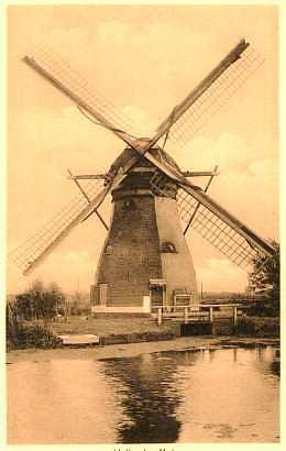 Molen 00070 Stadsmolen Nr. 1 (3e) (Leiden), Prentbriefkaart (coll. Hans Roest) | Database Nederlandse molens