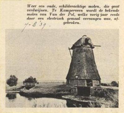 1, Molen 01250 Polder Kamperveen, deel Het Buitenland, molen van Van der Pol (Kamperveen), 2. Ingezonden door Steven Agterhuis | Database Nederlandse molens