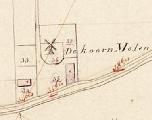 Molen 06432 j (standerdmolen) (Ovezande), Fragment kadaster | Database Nederlandse molens