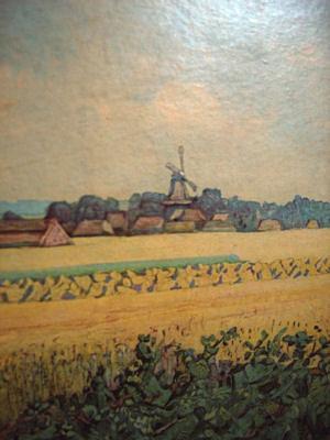 Molen 00684 a Molen van J. Dekens (Annen), Foto: Piet Kaan, opname maart 2006, fragment van wandplaat Roelof Schuiling (1912) | Database Nederlandse molens