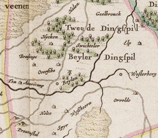 1, Molen 06464 n Molen van Beilen (Beilen), Detial kaart van Pijnacker, 1634 | Database Nederlandse molens