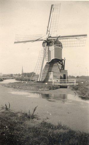 Molen 00074 bis Luizenmarktpolder (Voorhout), Foto: A.Bicker- opname 1935, collectie Ton Meesters | Database Nederlandse molens