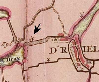 1, Molen 08155 De Eekmolen (1e) (IJlst/ Drylts), Atlas van Schotanus (1718), kaartfragment gemeente Wymbritseradeel | Database Nederlandse molens