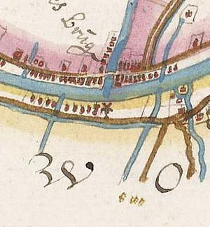 Molen 14751 Molen van Zoeterwoude (Zoeterwoude), Detail kaart Van Berckenrode, 1615 | Database Nederlandse molens