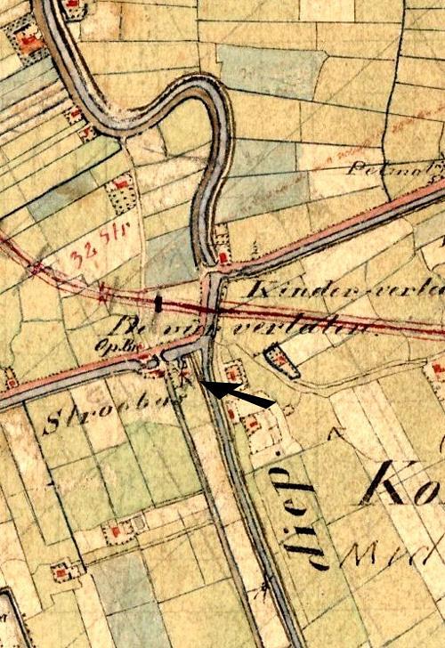 1, Molen 04426 e De Jonge Cornelis (Vierverlaten), fragment topografische kaart 1900 ca | Database Nederlandse molens