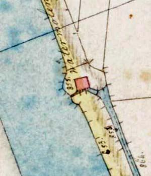 Molen 06500 m Polder Alblasserdam, deel Kortland, Kortlandse Molen (Alblasserdam), fragment kadasterkaart | Database Nederlandse molens