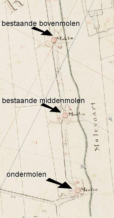 2, Molen 06902 w Driemanspolder, noordelijke ondermolen (Leidschendam), Fragment kadasterkaart 1811-1832 | Database Nederlandse molens
