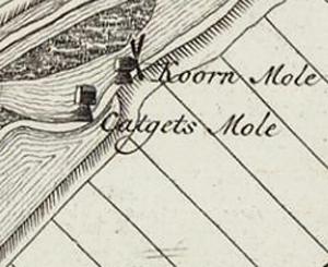 Molen 08738 Zevenhuizer korenmolen (2e) (Zevenhuizen), Kaartfragment van Dirk Smits, 1770 | Database Nederlandse molens