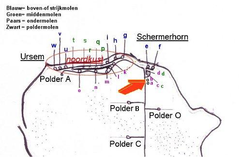 1, Molen 03915 d Ondermolen B (Schermerhorn), Ligging Ondermolen B | Database Nederlandse molens