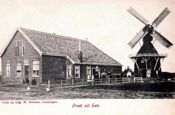 1, Molen 04264 d (korenmolen) (Een), Ansichtkaart, coll. Dick Bunskoeke | Database Nederlandse molens