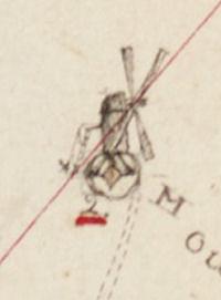 Molen 06720 t De Oude Molen (wind) (Oudemolen), Fragment kadasterkaart 1811-1832 | Database Nederlandse molens