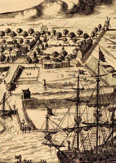 1, Molen 10362 Molen van Nieuwland (Nieuwland), Prent: Mattheus Smallegange, ca. 1696 | Database Nederlandse molens