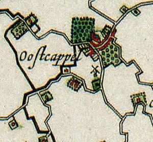 Molen 06680 d (korenmolen) (Oostkapelle), kaartfragment 1681 van Visscher | Database Nederlandse molens