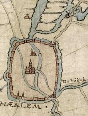 Molen 07058 Veerpolder, De Veermolen (Haarlem), fragment van kaart 1578, S.F. van Merwen | Database Nederlandse molens