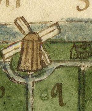 Molen 07114 Molen P (1e) (Oudesluis), Detail van onderstaande tekening | Database Nederlandse molens