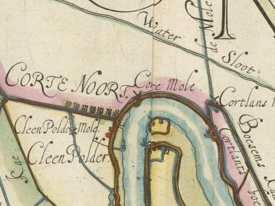 1, Molen 08681 Windlust (Nieuwerkerk aan den IJssel), Detail kaartboek van Zuid-Holland, Floris Balthasars, 1611 | Database Nederlandse molens