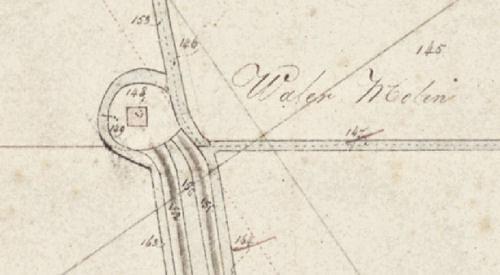 1, Molen 06470 b Polder Heer Oudelandsambacht, Pietermansmolen (2e) (Zwijndrecht), fragment kadasterkaart 1811-1832, sectie A, blad1 | Database Nederlandse molens