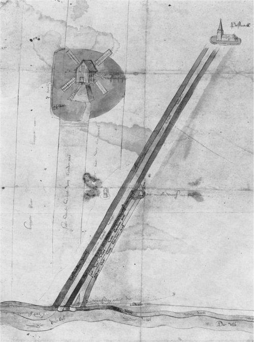 1, Molen 11626 Polder Bonrepas en Noord Zevender, Nieuwe molen (Vlist), Afb. fragment kaart, uit De Lopikerwaard van JFW den Uyl | Database Nederlandse molens