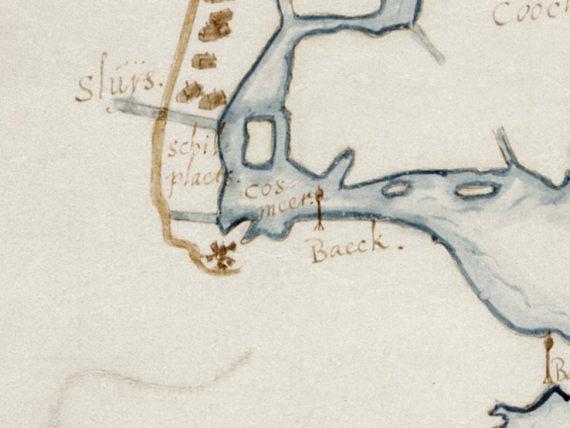 2, Molen 06652 z Dorregeesterpolder (1e) (Uitgeest), Detail kaart A. Metius, 1632 | Database Nederlandse molens