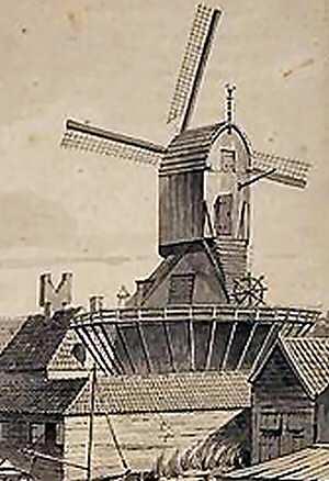 Molen 07225 De Stamper (Amsterdam), Detail van onderstaande prent | Database Nederlandse molens