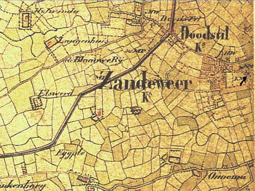 1, Molen 07662 Zandeweerse standerdmolen (Zandeweer), fragment van kaart van Geertsema | Database Nederlandse molens