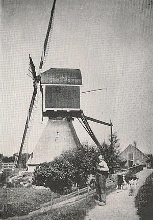 Molen 01795 bis f Oostpolder, Moordsche Wip / Moordrechtse Molen (Waddinxveen), Gillis Eindhoven, de laatste molenaar van deze molen (coll. Dirco Oskam) | Database Nederlandse molens