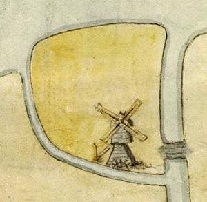 Molen 06677 n Zijllaanpolder / Zijllaan- en Meijepolder (Leiderdorp), Nationaal Archief, kaart 1590, coll. Hingman | Database Nederlandse molens