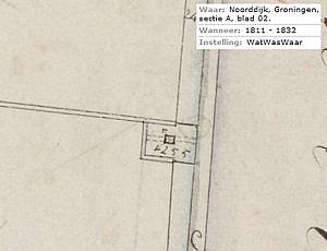 Molen 06906 i Zuiderpolder, Zuidermolen (Noorddijk), fragment kadaster | Database Nederlandse molens