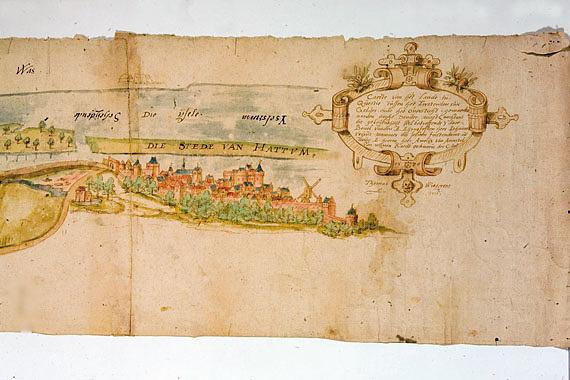 1, Molen 08954 Binnenmolen (Hattem), Fragment van kaart 1570, Witteroos Gelders Archief | Database Nederlandse molens