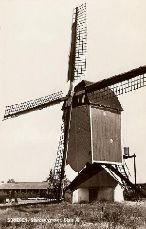 Molen 01576 Standerdmolen bij Sluis XI (Someren), Ansichtkaart, collectie Frans Weemaes | Database Nederlandse molens