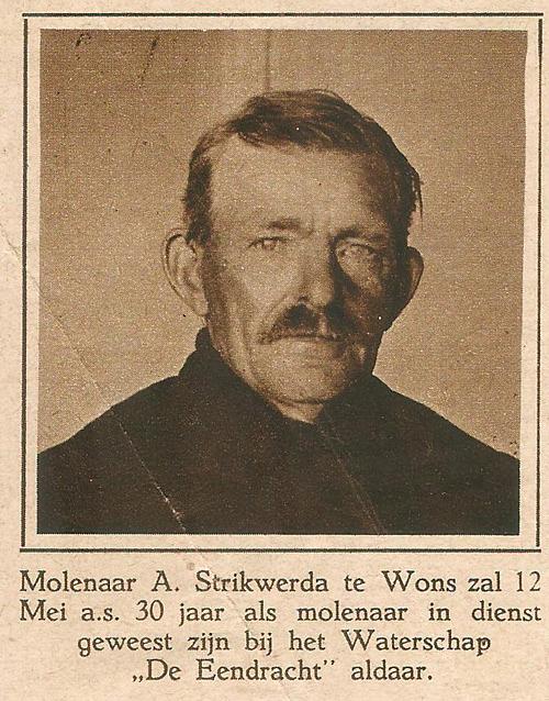 1, Molen 03172 Wonserpolder / Polder De Eendracht (Wons/ Wûns), artikel FFG 11 mei 1928, molenaar Strikwerda, coll. Frans Weemaes | Database Nederlandse molens