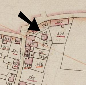 Molen 06465 n Fortuna (Noordhorn), fragment kadasterkaart | Database Nederlandse molens