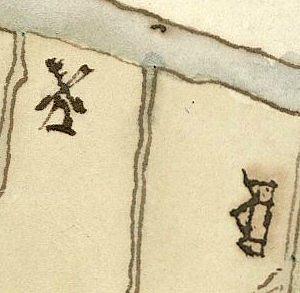Molen 16315 (spinnekop) (Broek/ De Broek), Detail kaart van ca. 1700 | Database Nederlandse molens