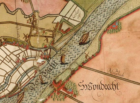1, Molen 16329 (standerdmolen) (Zwijndrecht), Kaart uit 1611, door S. Jansz. en Daniël Schellincx | Database Nederlandse molens