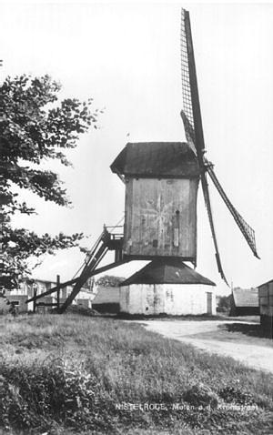 Molen 01974 Windlust (2e plek) (Nistelrode), Ansicht, opname ca 1965, coll. T.Meesters | Database Nederlandse molens