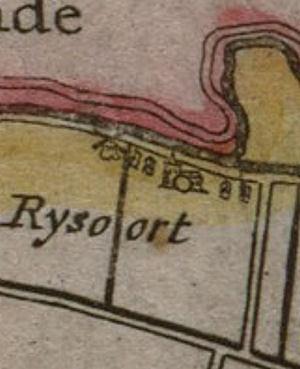 Molen 17776 Polder Rijsoord en Strevelshoek (1e) (Rijsoord), fragment atlas Johan Blaeu, 1657 | Database Nederlandse molens