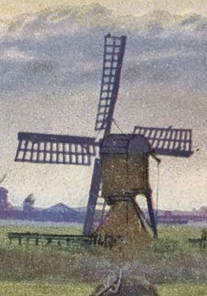 Molen 17901 (weidemolen) (Katwoude), Detail van prentbriefkaart (Allemolens) | Database Nederlandse molens