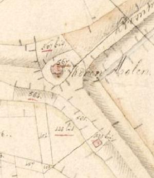 2, Molen 17359 (korenmolen) (Zuidland), deel kaart kadaster 1811-1832 | Database Nederlandse molens
