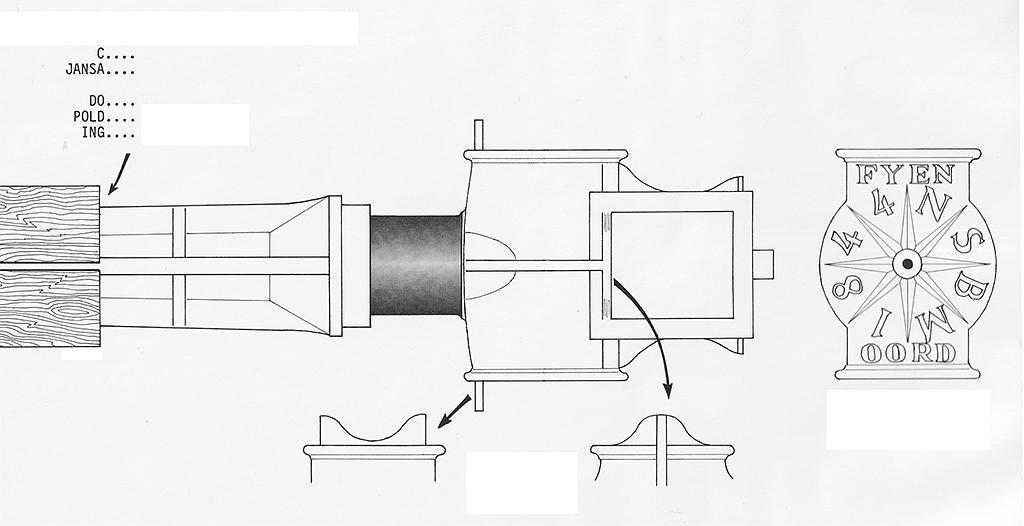 1, As g.n., NSBM Fyenoord, Martin E. van Doornik (eigen tekening 25-4-1987) | Database Nederlandse molens
