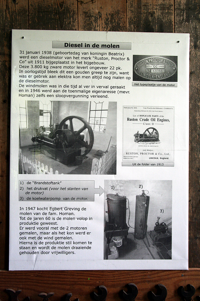 3, Motor 43055, Ruston, Proctor & Co Ltd., Ronald Bakker (22-9-2012). | Database Nederlandse molens