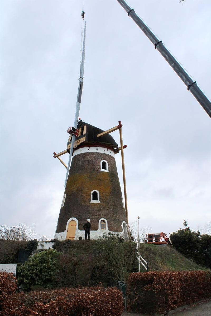 1, Roede 466, Vaags, Tony Hop (17-1-2020)Het steken van de binnenroe. | Database Nederlandse molens